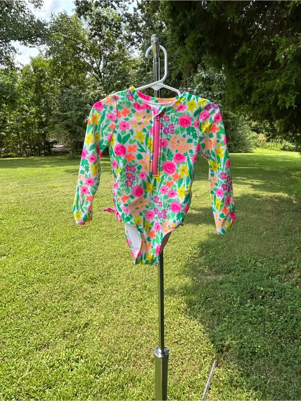 💐 10 for $50 Cat & Jack Girls' Long Sleeve Floral One-Piece Swimsuit